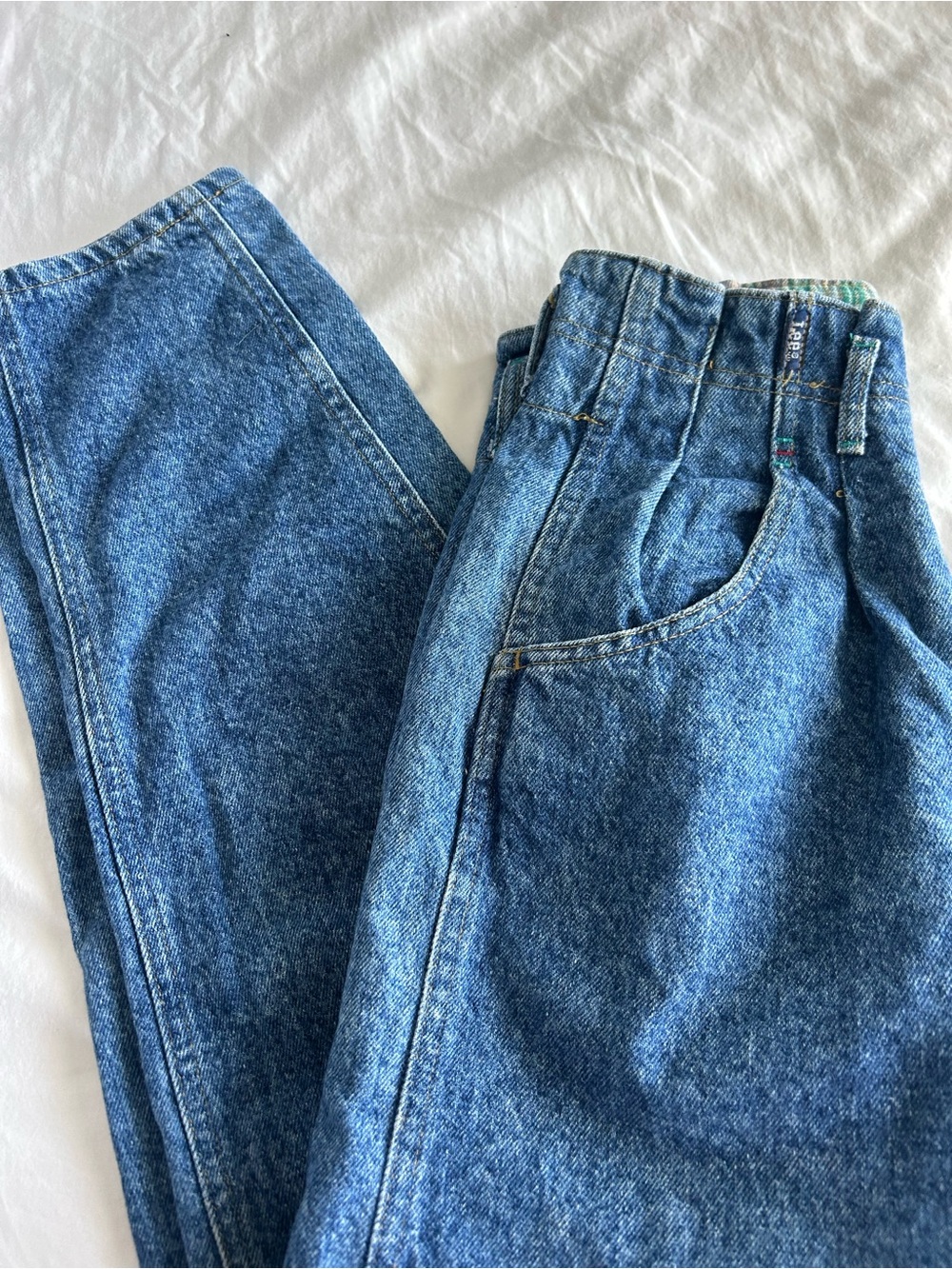 Lee Vintage High-Waist Blue Women's Paperbag Jeans - Picture 9 of 13